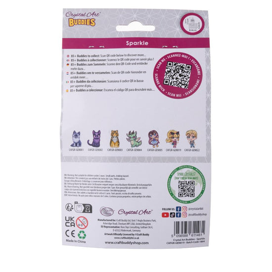 "Sparkle" Crystal Art Buddies Series 3 Back Packaging