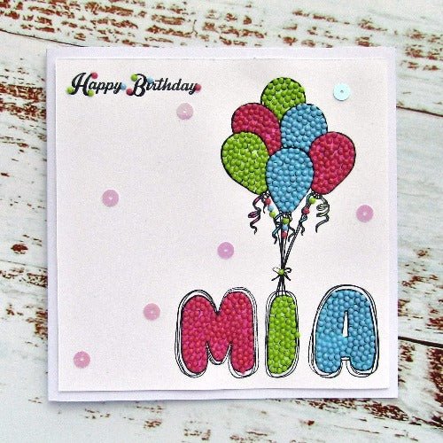 Birthday Balloons A6 Crystal Art Stamp Set