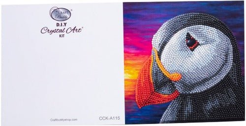 Puffin Sunset Crystal Art Card - Full Card