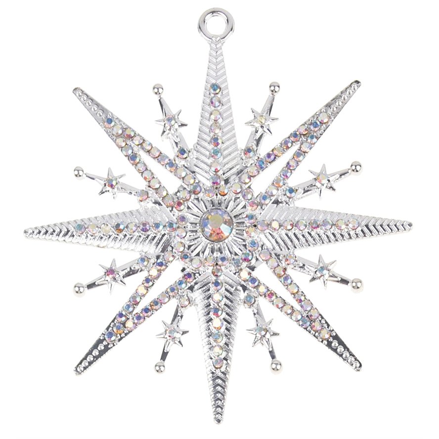 "Christmas" Crystal Art Hanging Metal Ornaments Kit x8 star