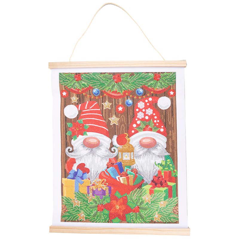 Christmas Gnomes crystal art scroll kit 35x45cm