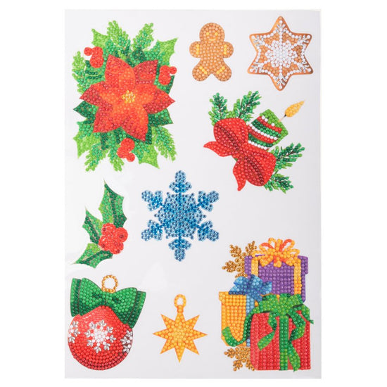 Crystal Art Wall Sticker Set Of 5 - Christmas Joy