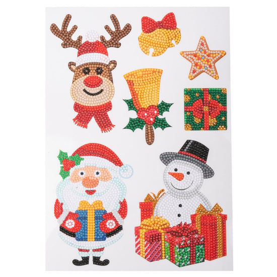 Crystal Art Wall Sticker Set Of 5 - Christmas Joy