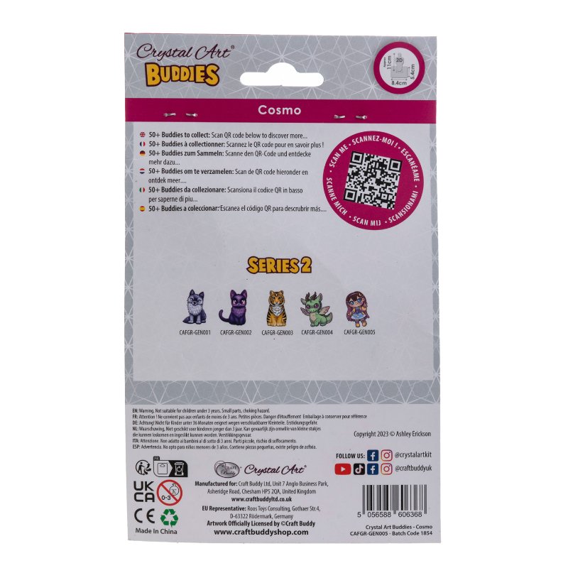 Cosmo crystal art buddies series 2 back packaging