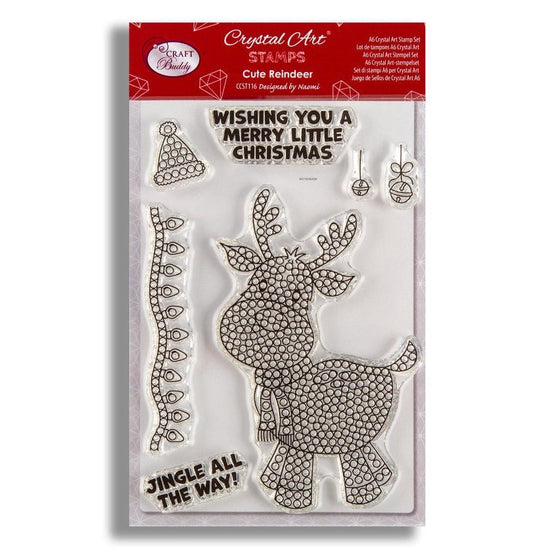 Crystal Art A6 Stamp Set - Cute Reindeer