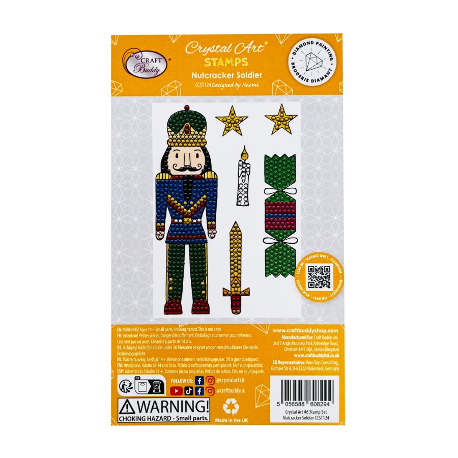 Crystal Art A6 Stamp Set - Nutcracker Soldier Back