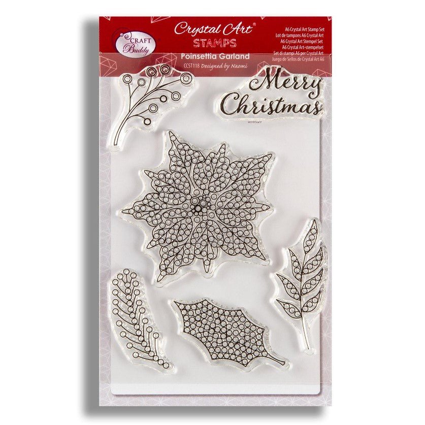 Crystal Art A6 Stamp Set - Poinsettia Garland