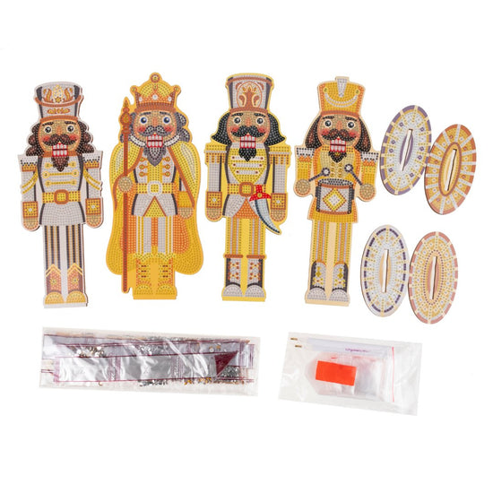 Load image into Gallery viewer, Crystal Art Nutcrackers MDF - Gold and Silver Contents
