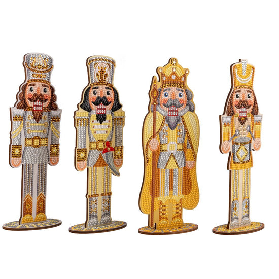 Load image into Gallery viewer, Crystal Art Nutcrackers MDF - Gold and Silver Side View
