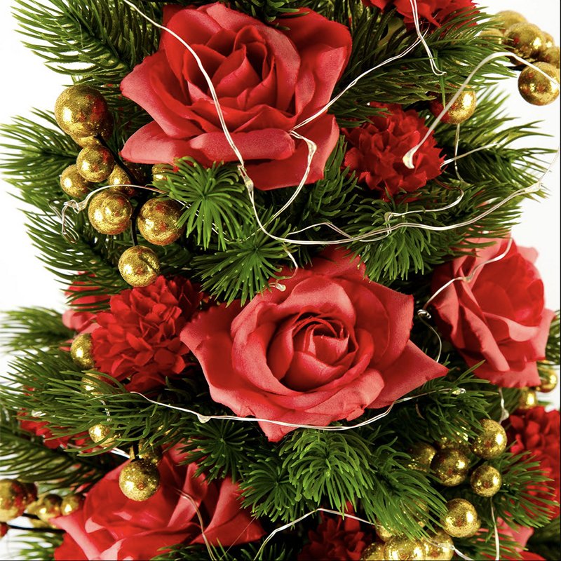 Green Forever Flowerz Table Tree 40cm decorated close up