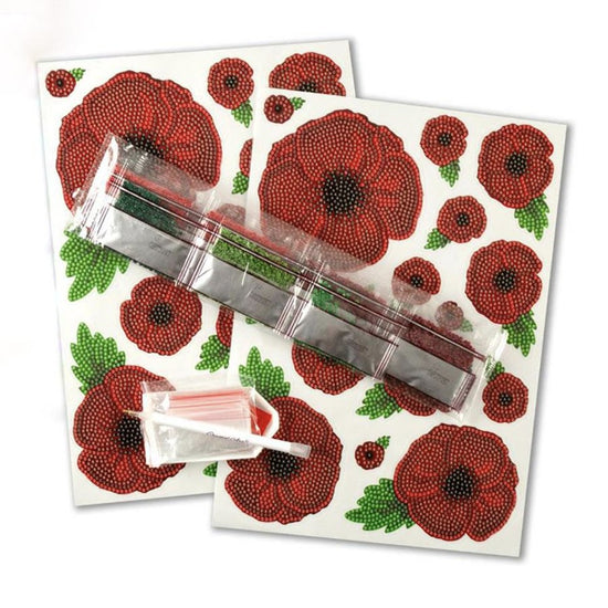 Poppy crystal art stickers contents