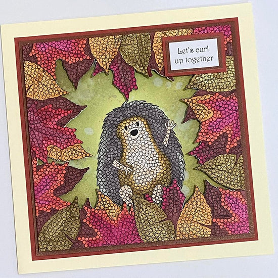 Sending hedge-hugs crystal art stamp set