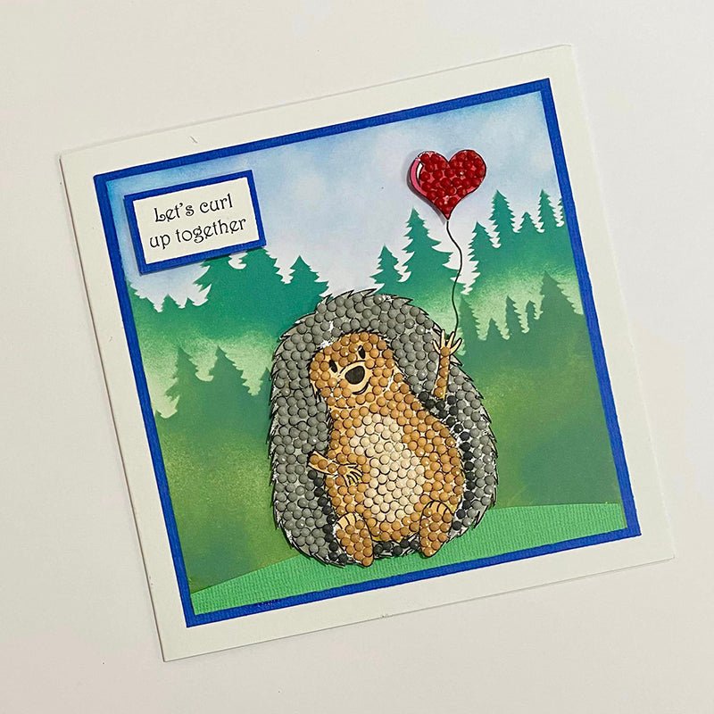 Sending hedge-hugs crystal art stamp