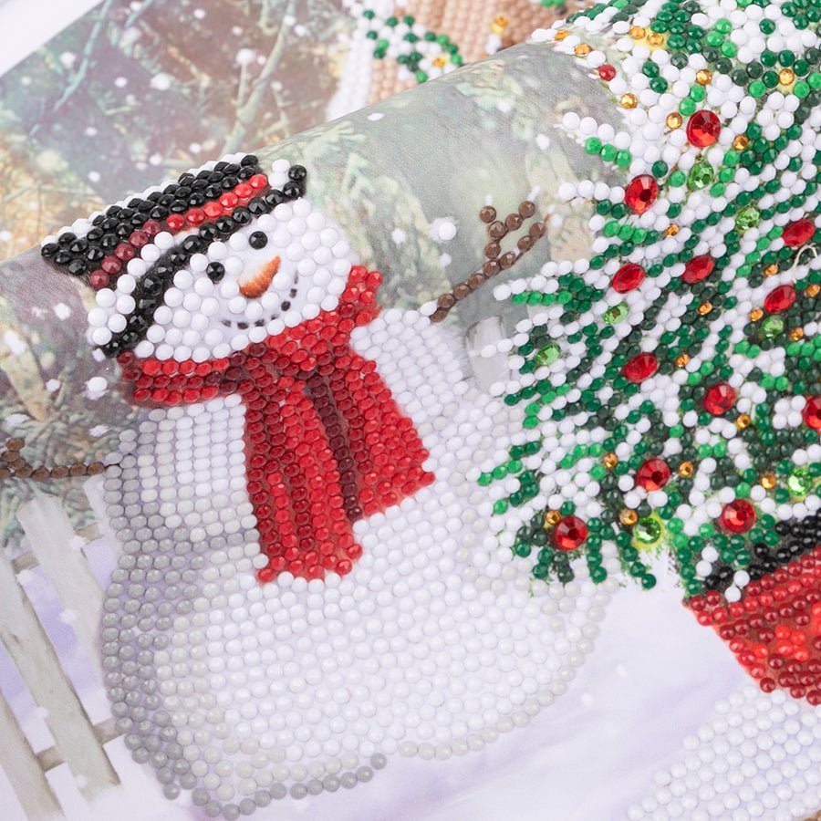 Snowy steps crystal art scroll kit close up