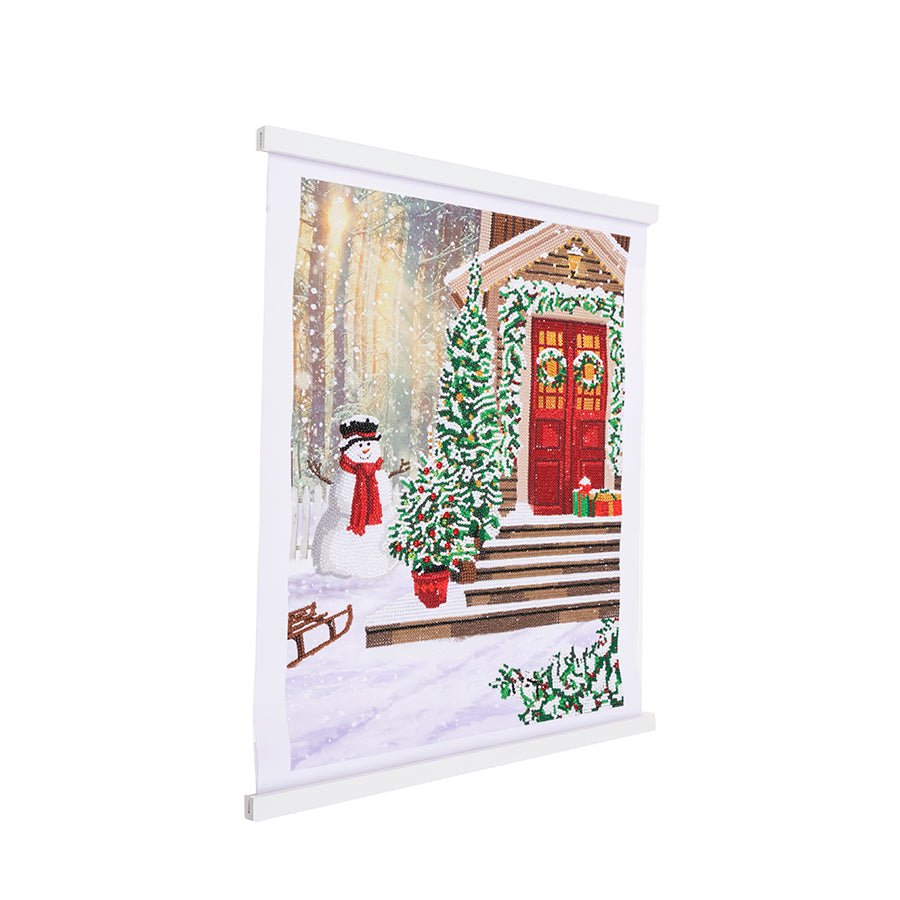 Snowy steps crystal art scroll kit side