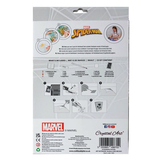 spiderman crystal art notebook back packaging