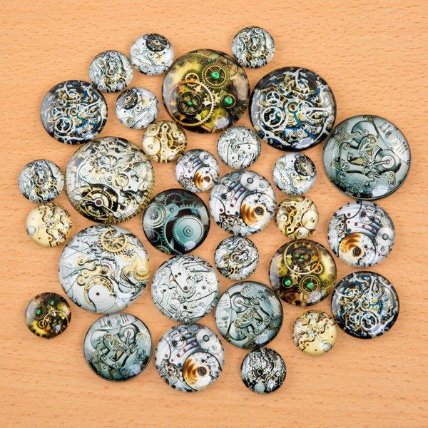 30 Assorted Glass Cabochons