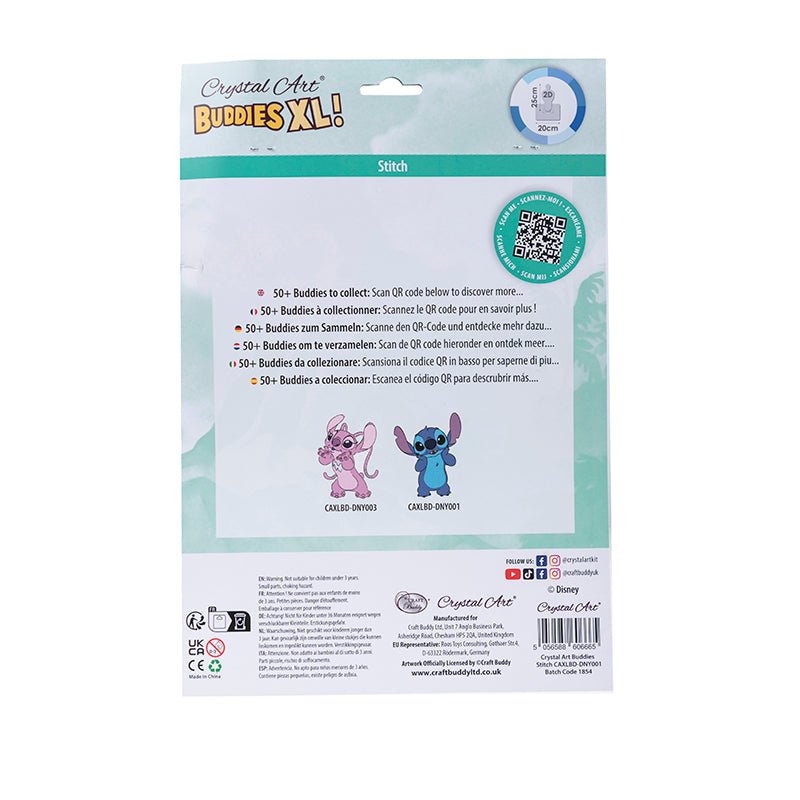 Stitch Disney crystal art buddies XL back packaging